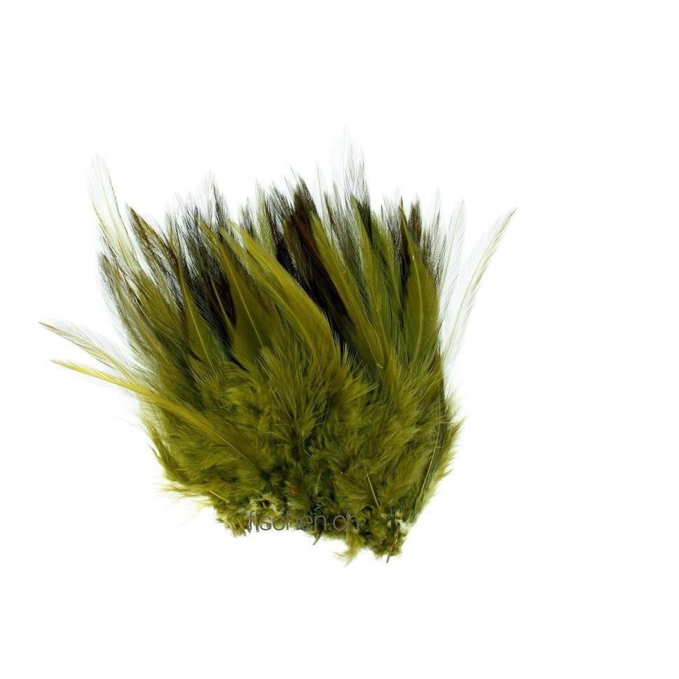 Image of Hareline Dubbin Strung Chinese Saddle Hackle - Olive bei fischen.ch
