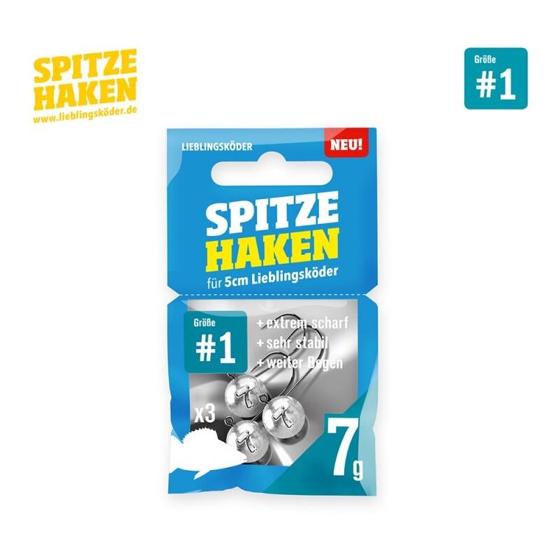 Spitze Haken Gr.1 3Stk. - Jigkopf