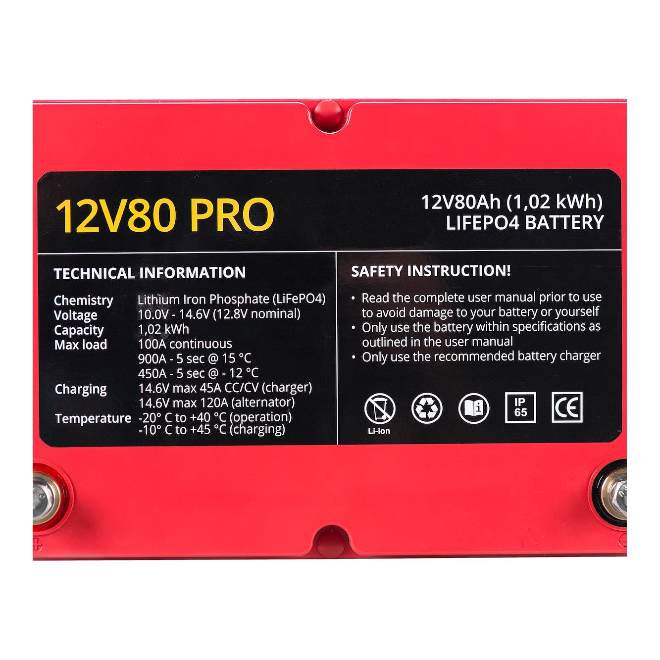 12V80Ah PRO - Lithium Akku