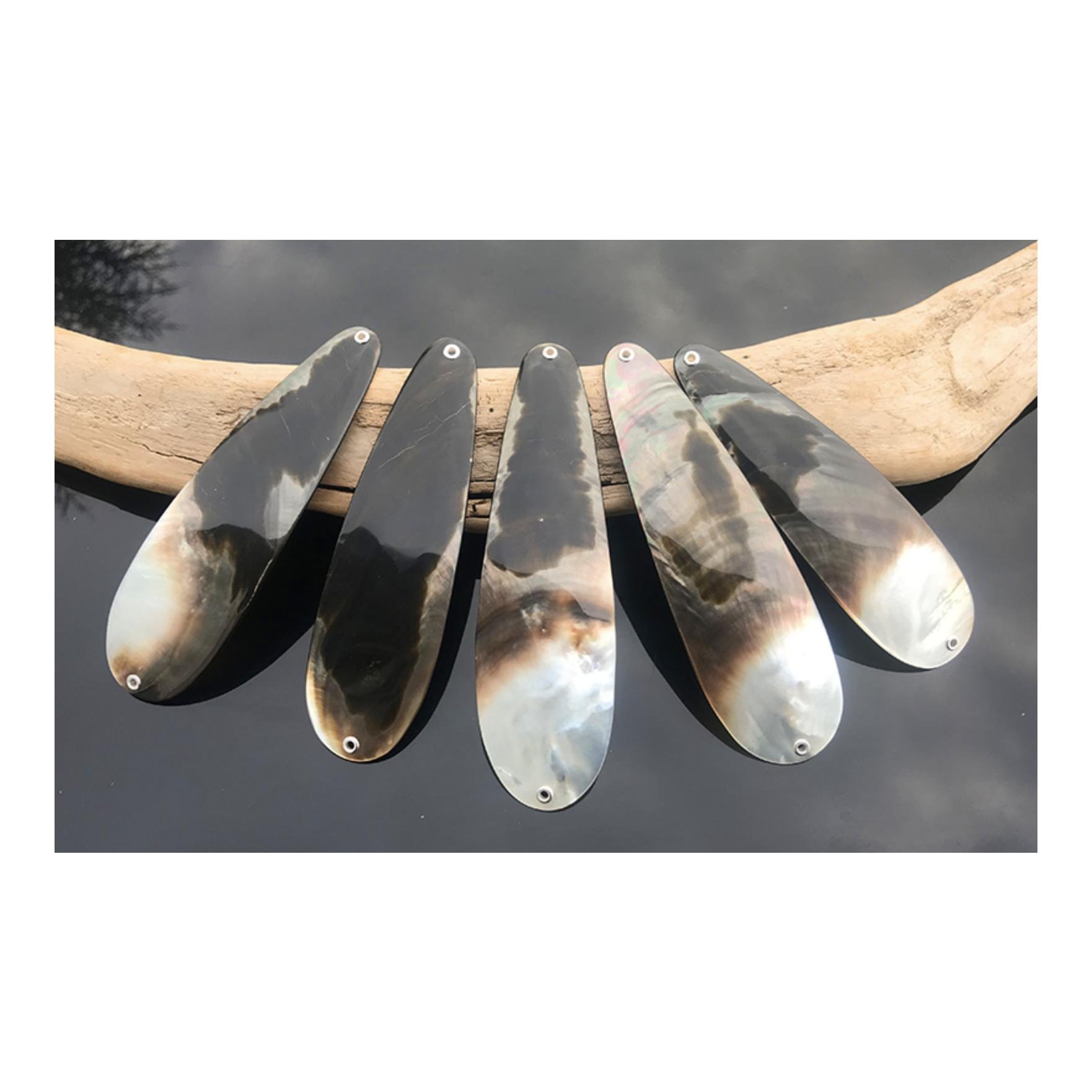 Premium Perlmutt Tropfen Montiert - Perlmutt Spange