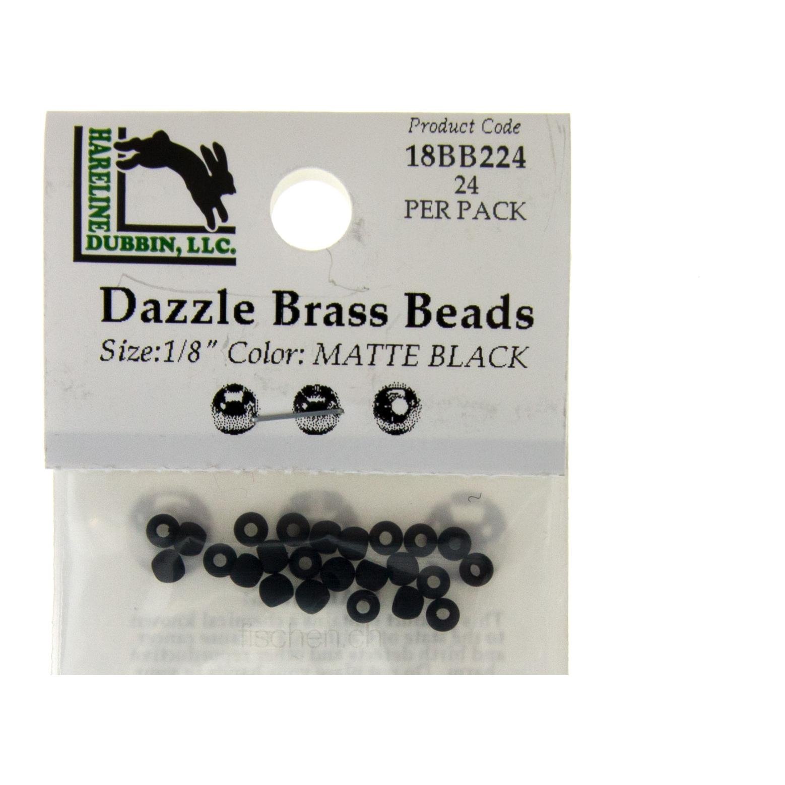 Image of Hareline Dubbin Dazzle Brass Beads - Matte Black - Messingköpfe bei fischen.ch