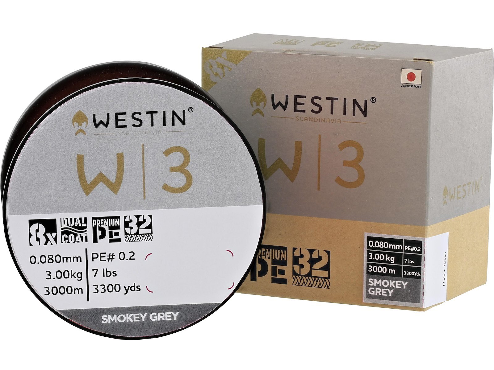 W3 8-Braid Smokey Grey - Meterware