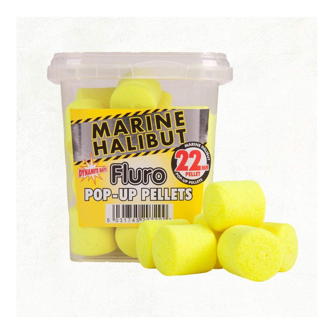 Dynamite Baits Yellow Marine Halibut Pop-Up Fluro Pellets - Pop Up Pellets